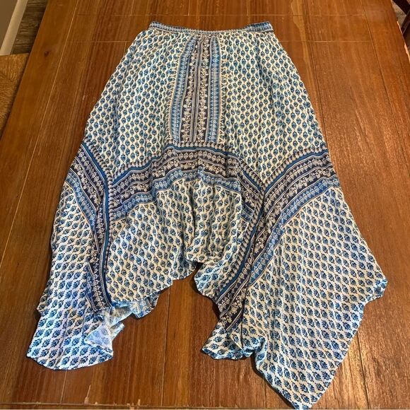 New Direction Women’s Bohemian Gathered Asymmetrical Print Skirt Small - Picture 2 of 5